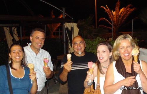 Il Cedro B&B guests enjoying gelato at Catanzaro Lido