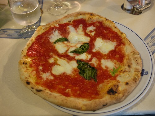 Margherita pizza at Pizzeria Brandi