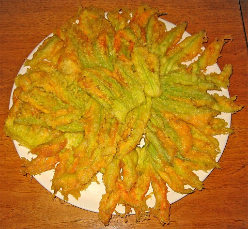 Zucchini Flowers Battered and Fried